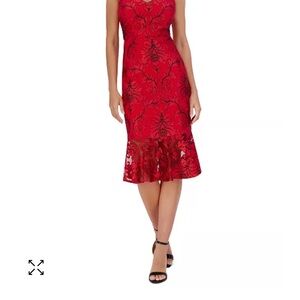 Elegant Red Lace Dress
